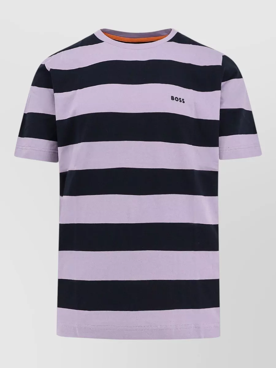 Boss Striped cotton regular-fit short-sleeve t-shirt