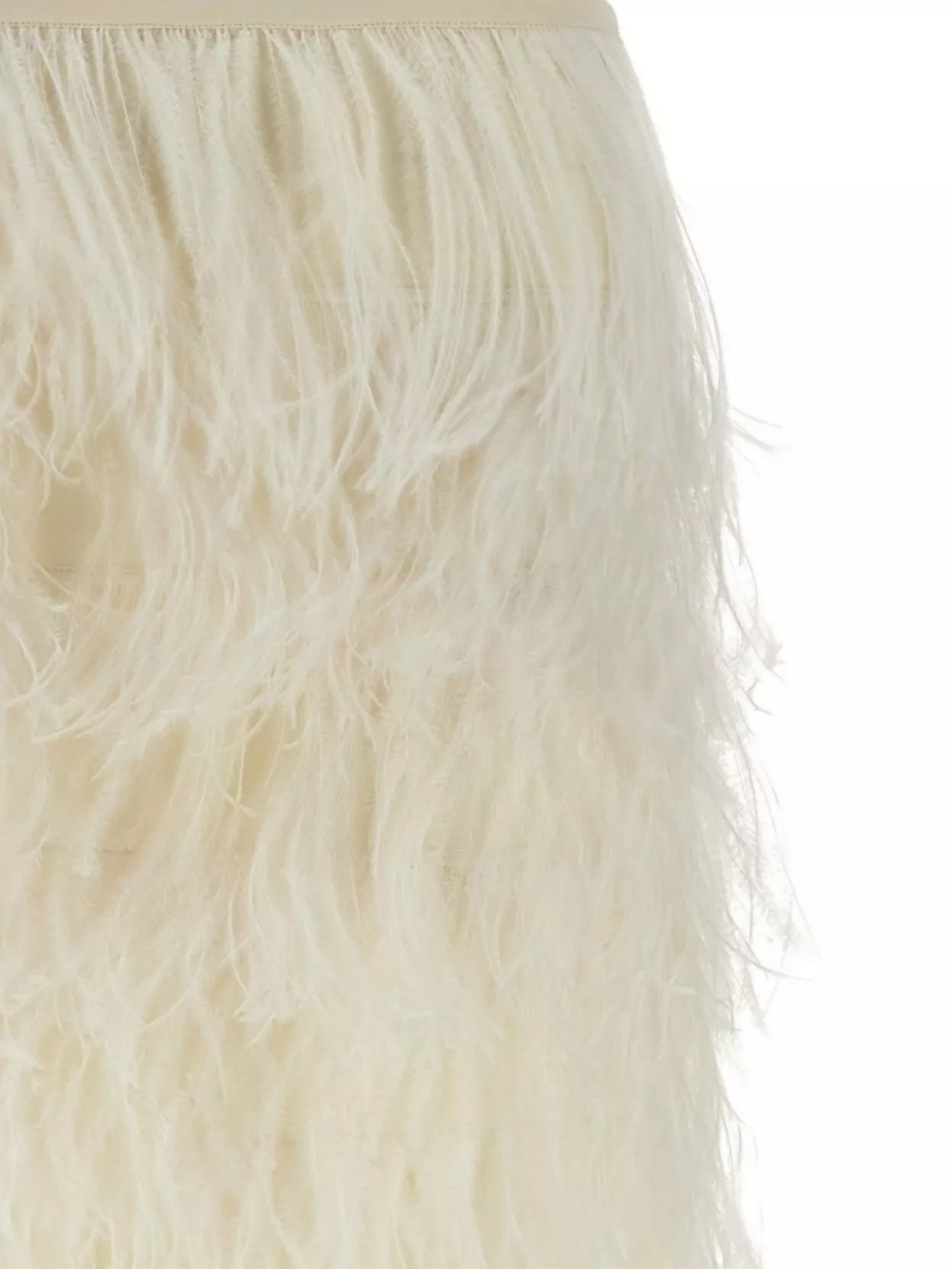 The Attico Elastic Waistband Feather Detailed Skirt
