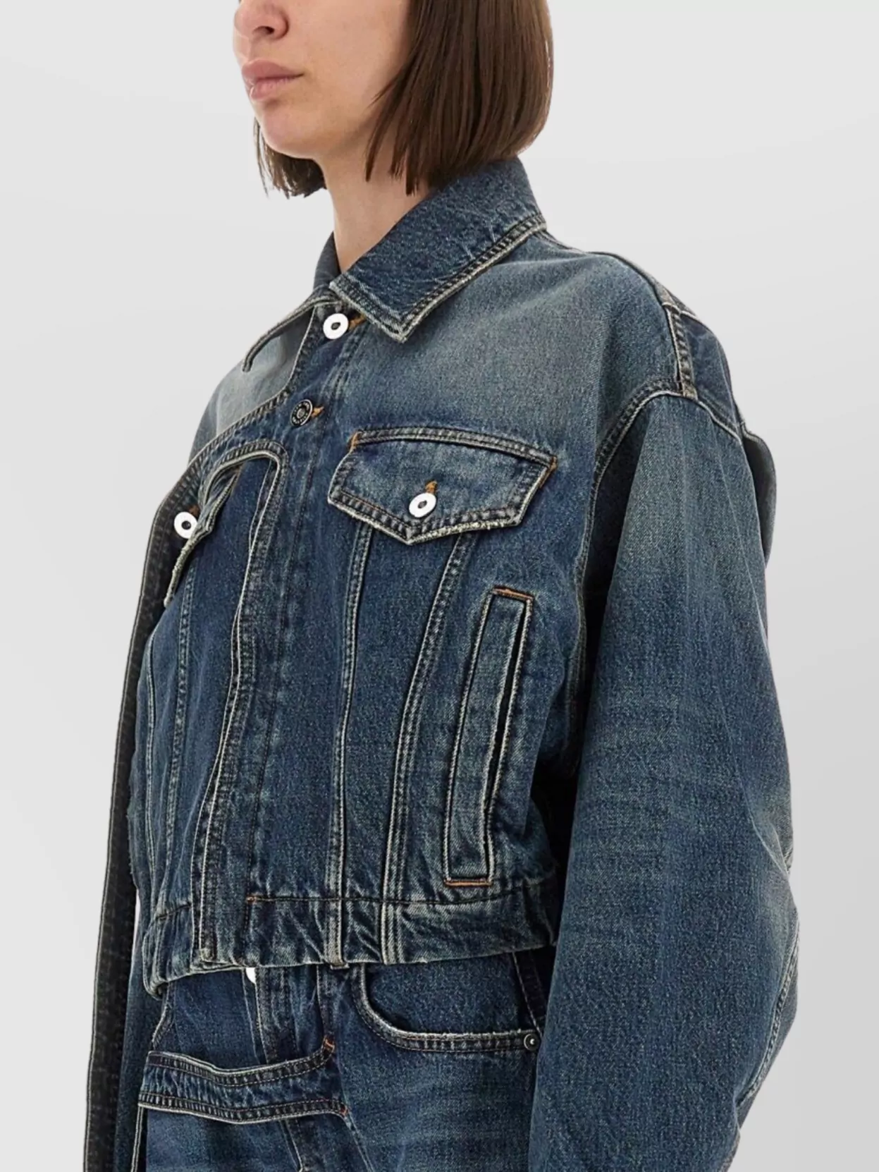 Jean Paul Gaultier Waistband Jacket With Pockets And Collar