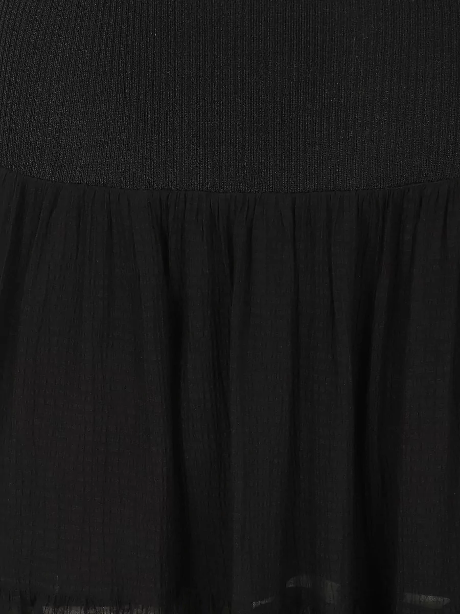 Pinko Cotton Silk Strapless Ribbed Maxi Dress