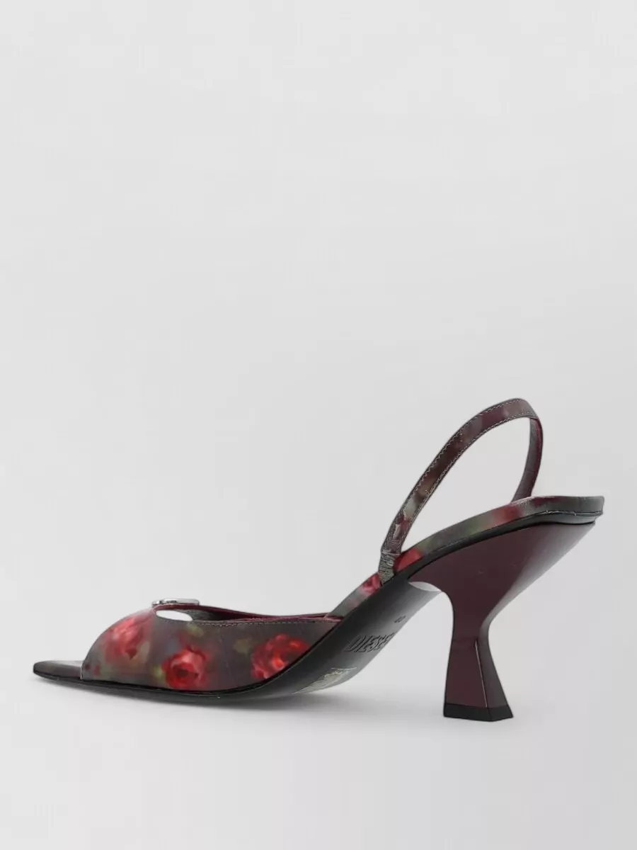 Diesel Sandal Slingback Sculptured Heel Open Square Toe