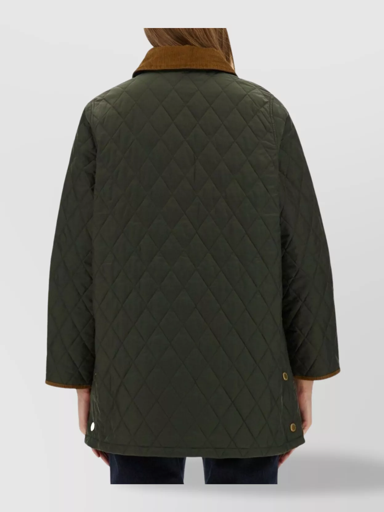 Barbour Quilted Coat With Long Sleeves And Pockets