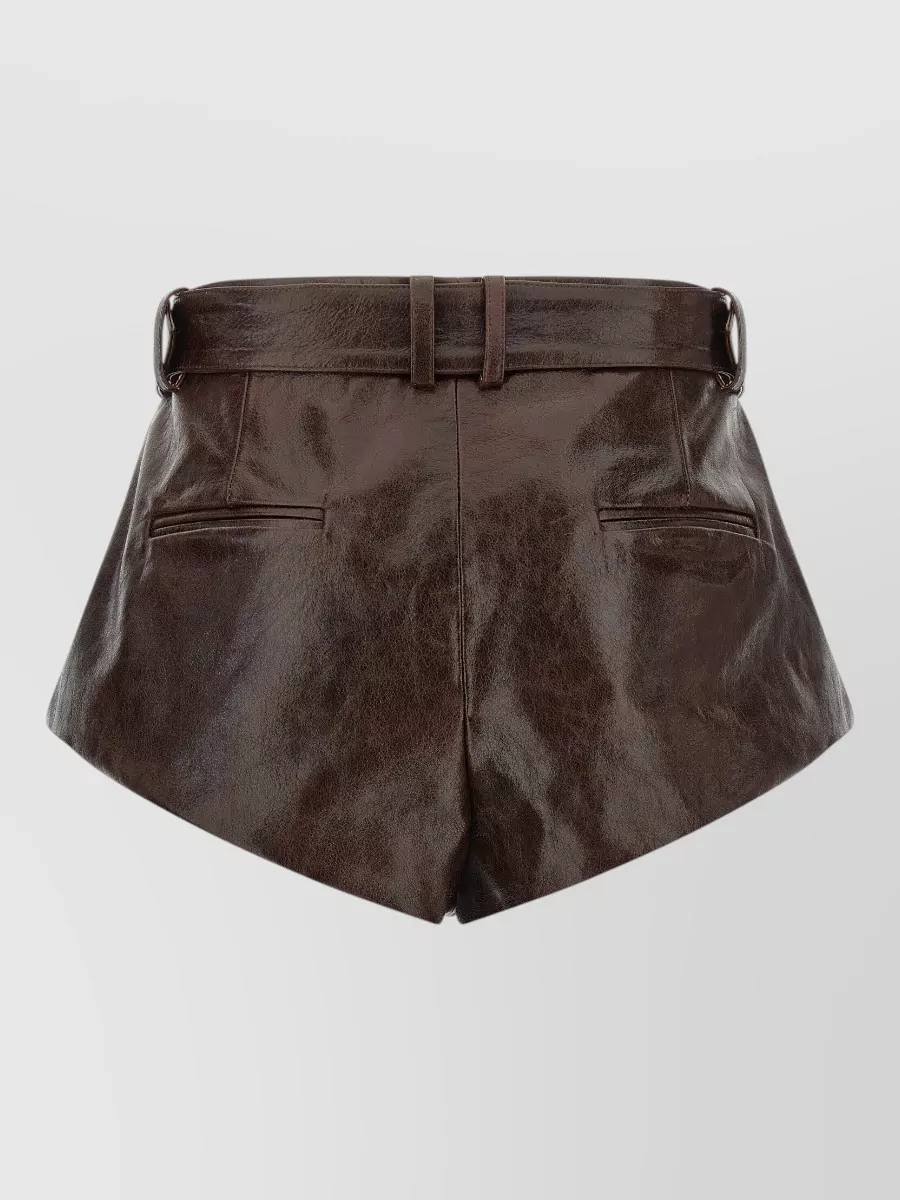 Magda Butrym Leather High-Rise Flared Shorts