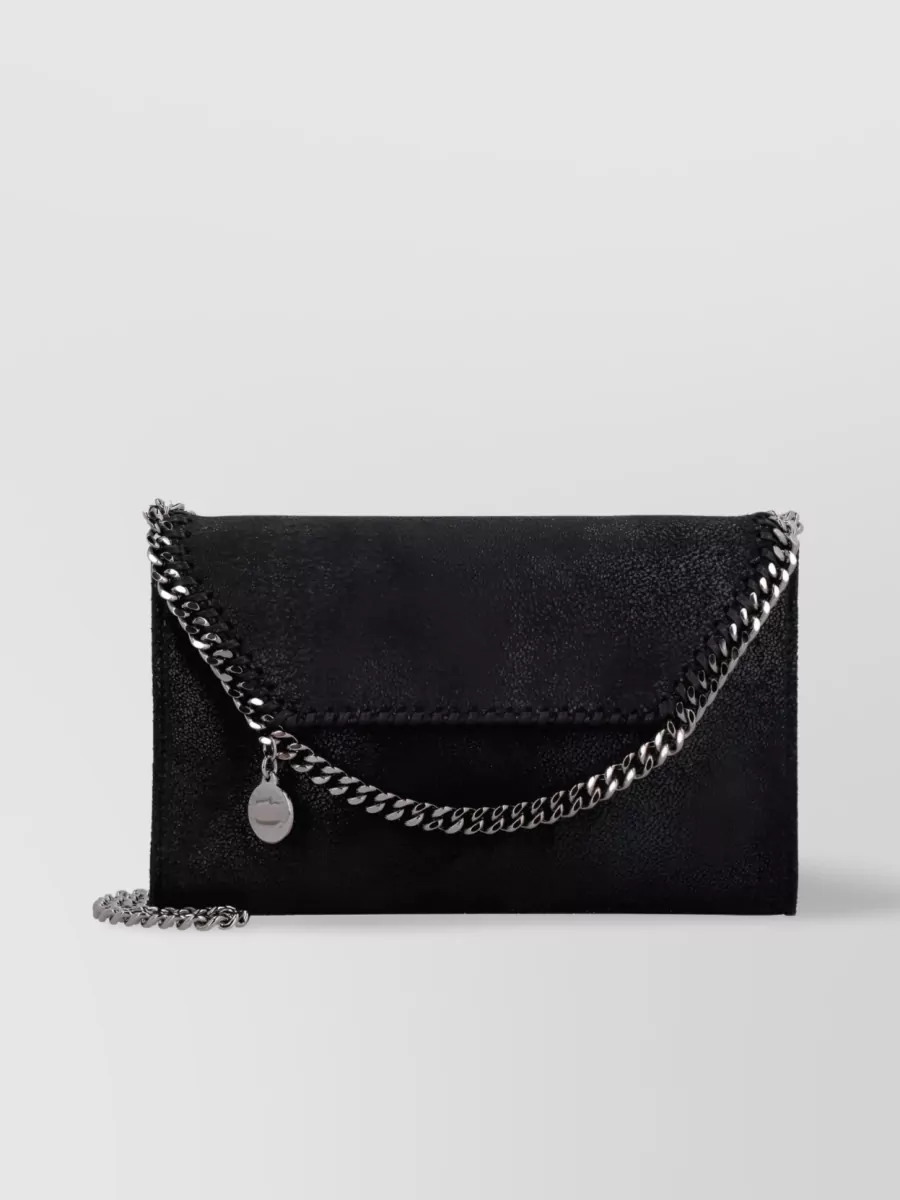 Shop Stella Mccartney Falabella Chain Crossbody Bag In Black