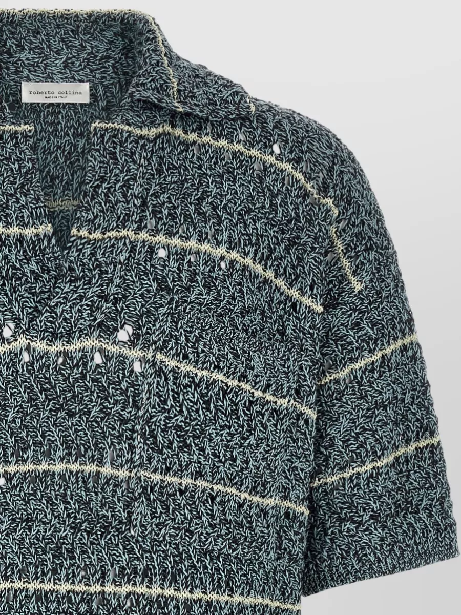 Roberto Collina Mouliné Fine-Knit Polo Shirt
