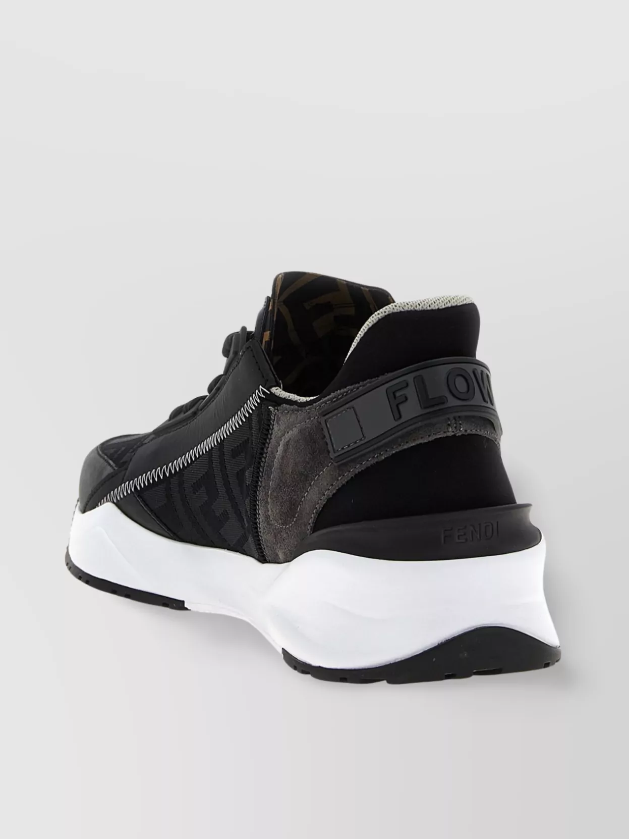 Fendi Structured Stitched Collar Sole Sneakers