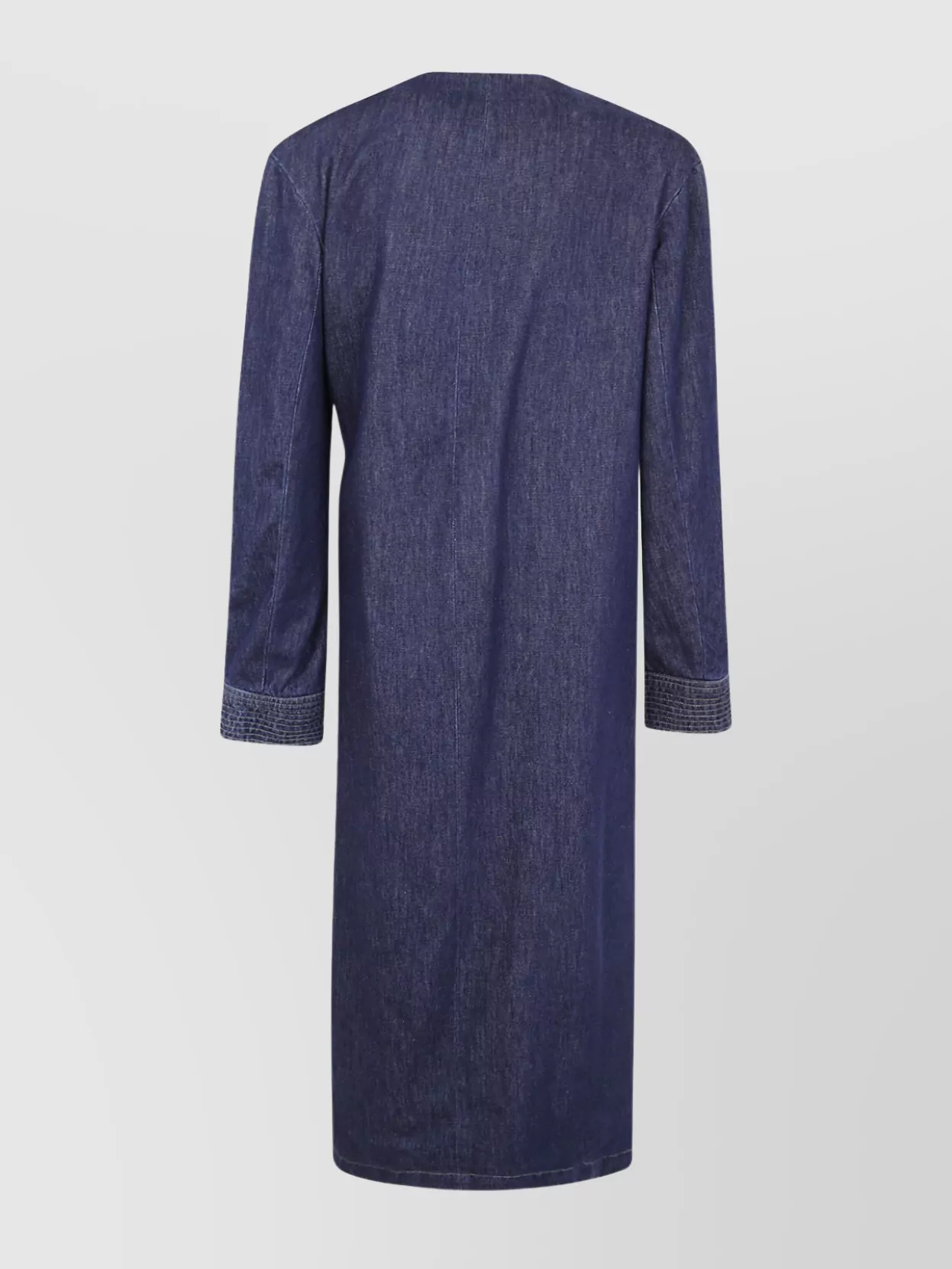 Dries Van Noten Denim Coat With Long Sleeves And Lapel In Blue