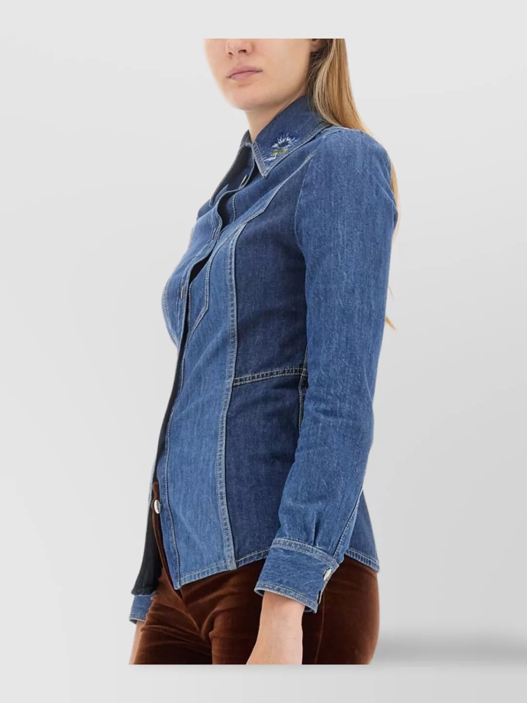 Etro Denim Design Slim Fit Shirt