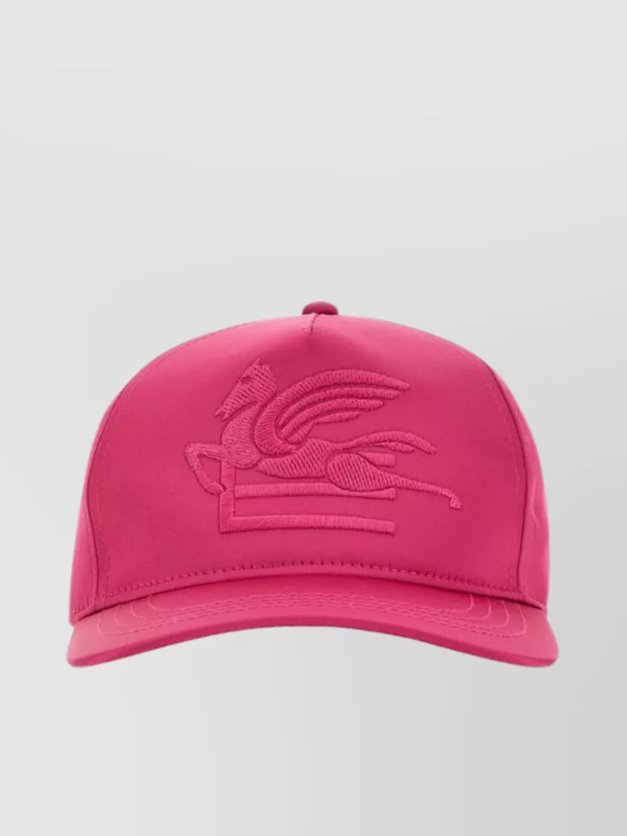 Shop Etro Satin Baseball Cap With Rounded Visor In Pink