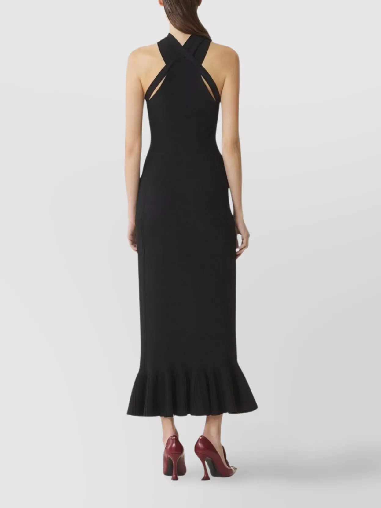 Lanvin Halterneck Sleeveless Pleated Hem Dress