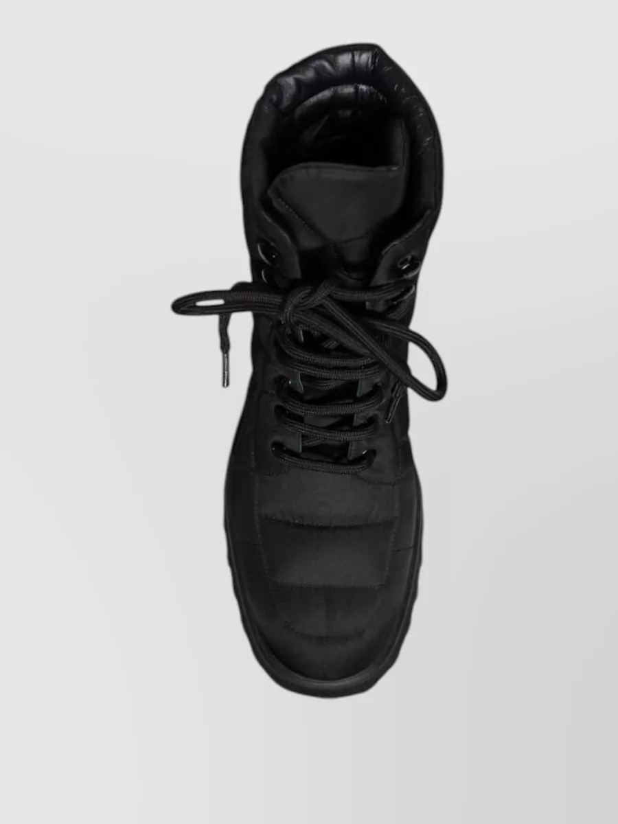 Dolce&Gabbana Quilted Mid-Calf Lace-Up Boots