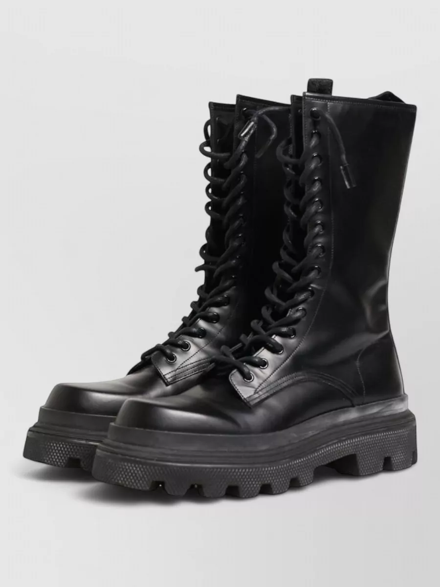 Dolce&Gabbana Leather Combat Boots