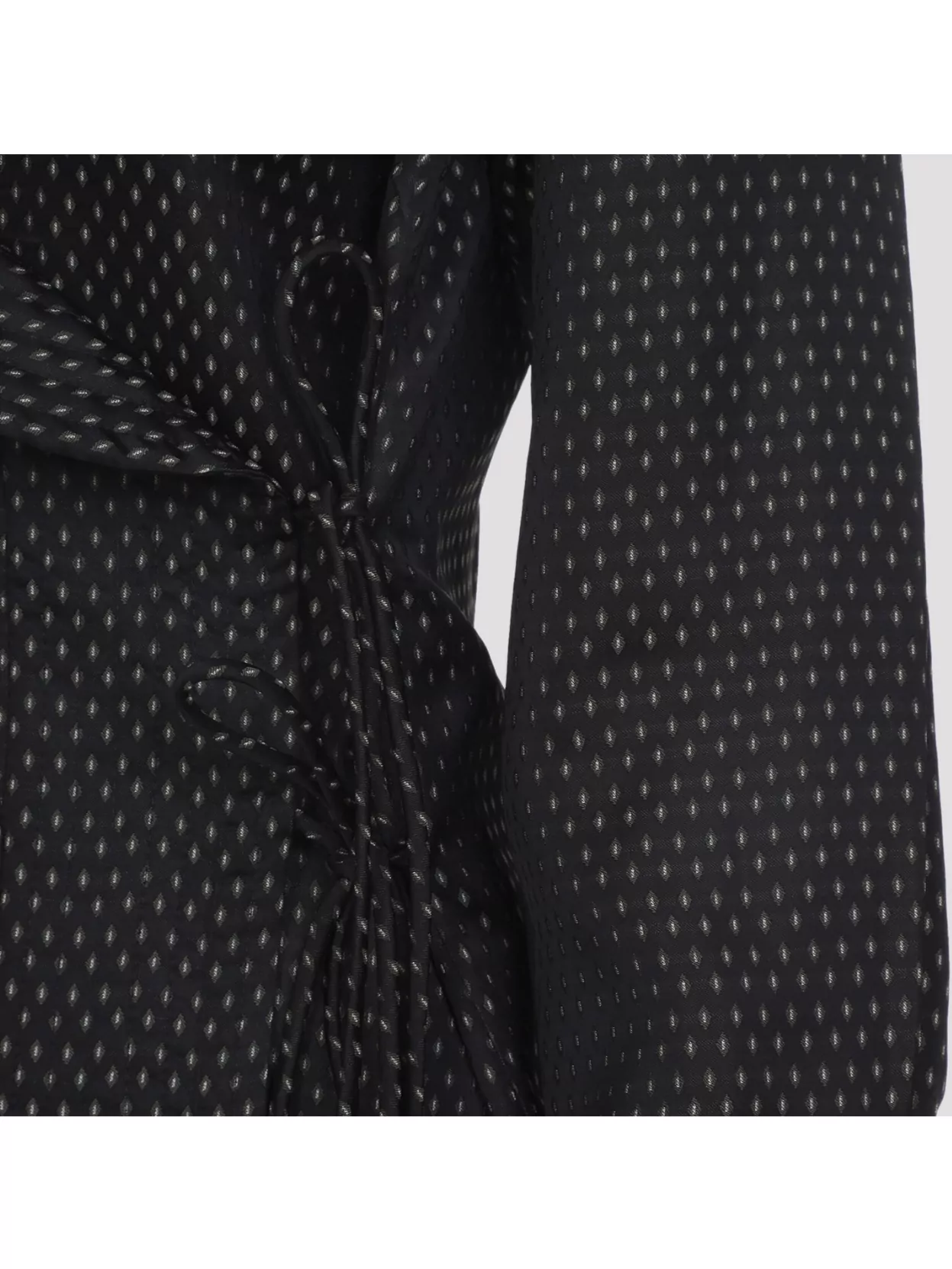 Dries Van Noten Long Sleeve Wrap Shirt With Ruffled Collar In Black