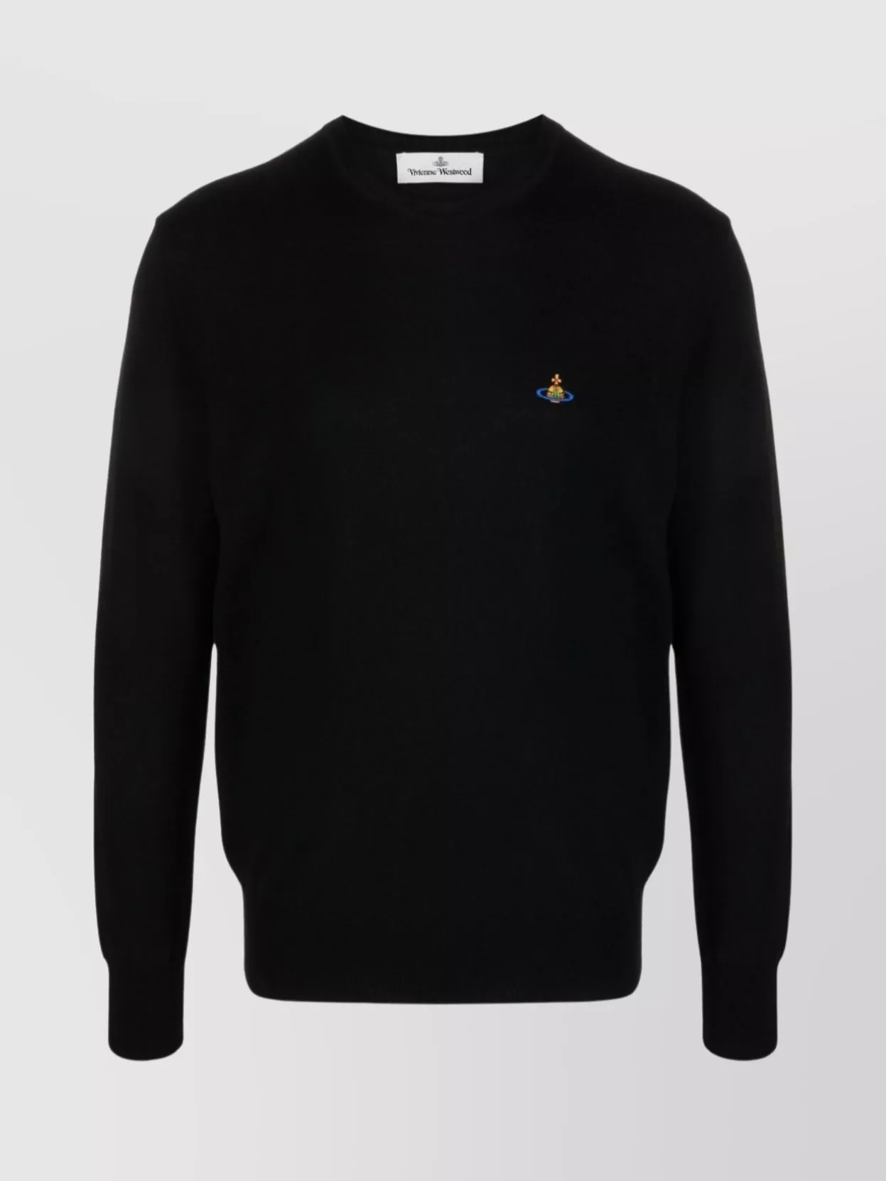 Shop Vivienne Westwood Orb Classic Ribbed Crewneck Sweater In Black