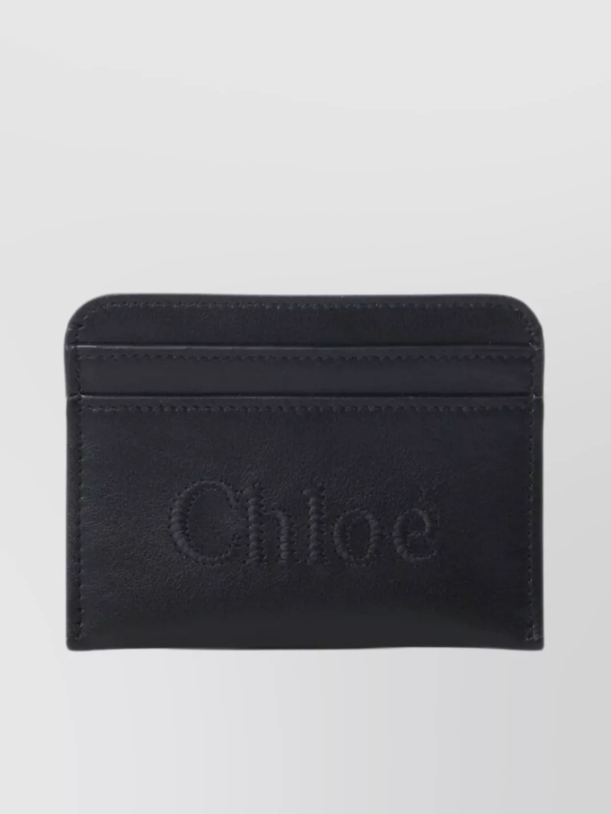 Shop Chloé Sense Slim Rectangular Card Holder In Black
