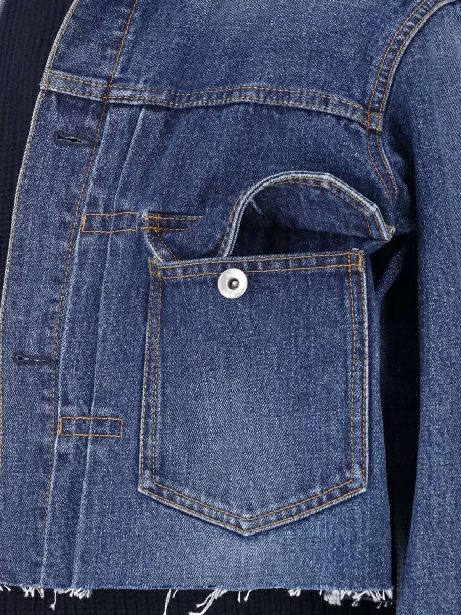 Sacai Denim Turtleneck Hybrid Jacket