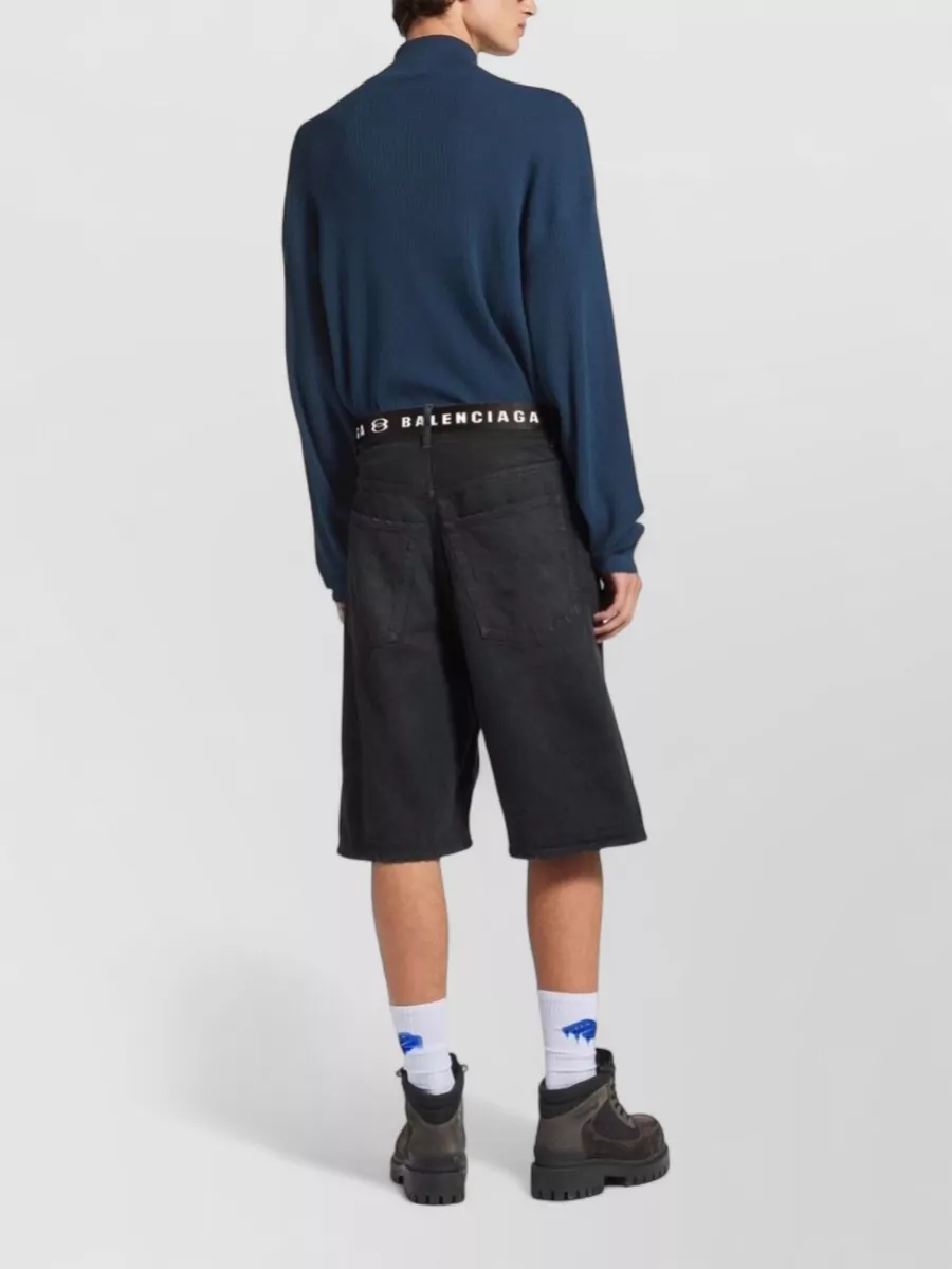 Balenciaga Denim Mid-Rise Shorts