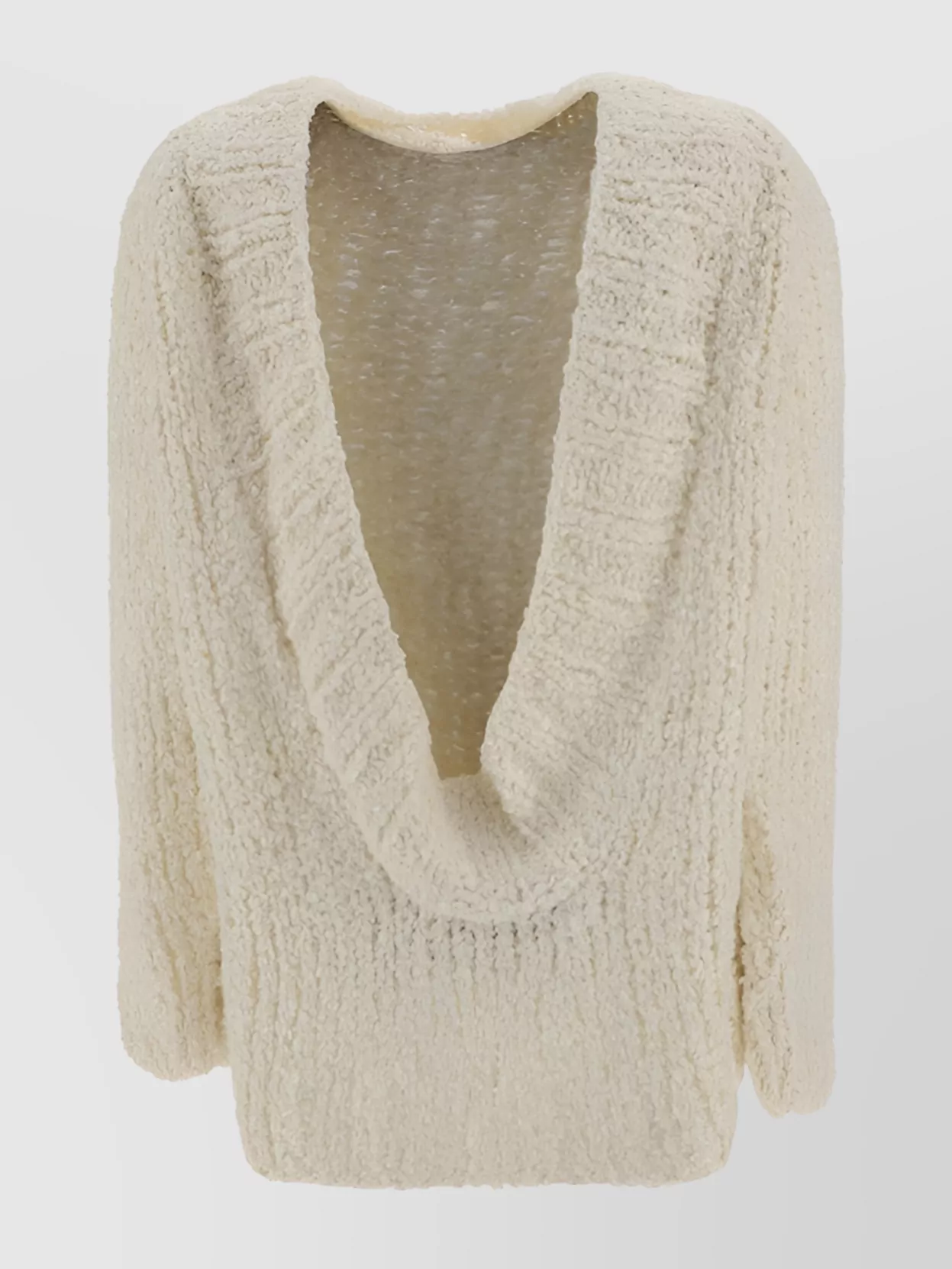 Shop Wild Cashmere Lapel Collar Crochet Silk V-neck Sweater
