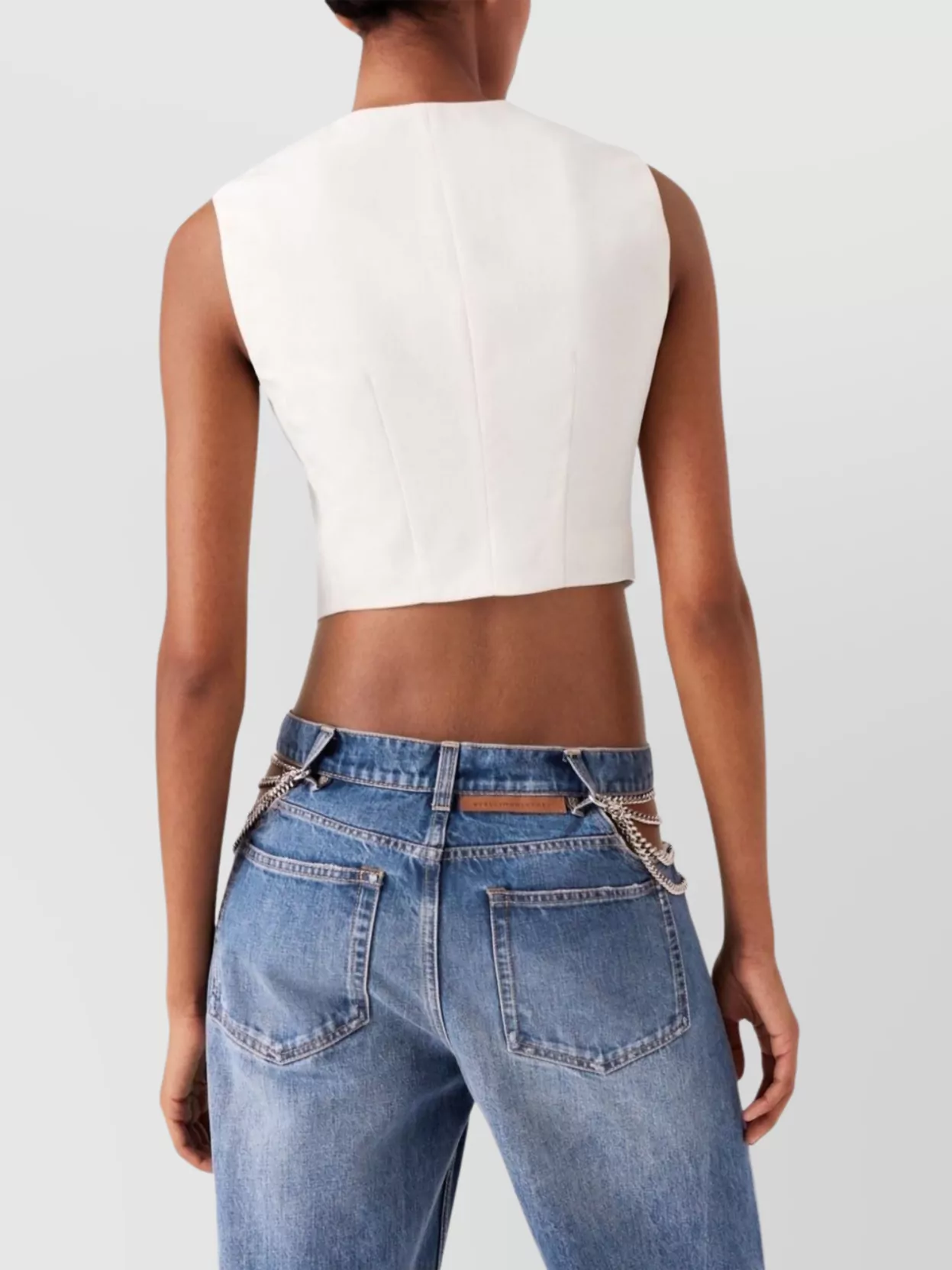 Stella Mccartney Cropped Wool Vest Tailored V-Neck