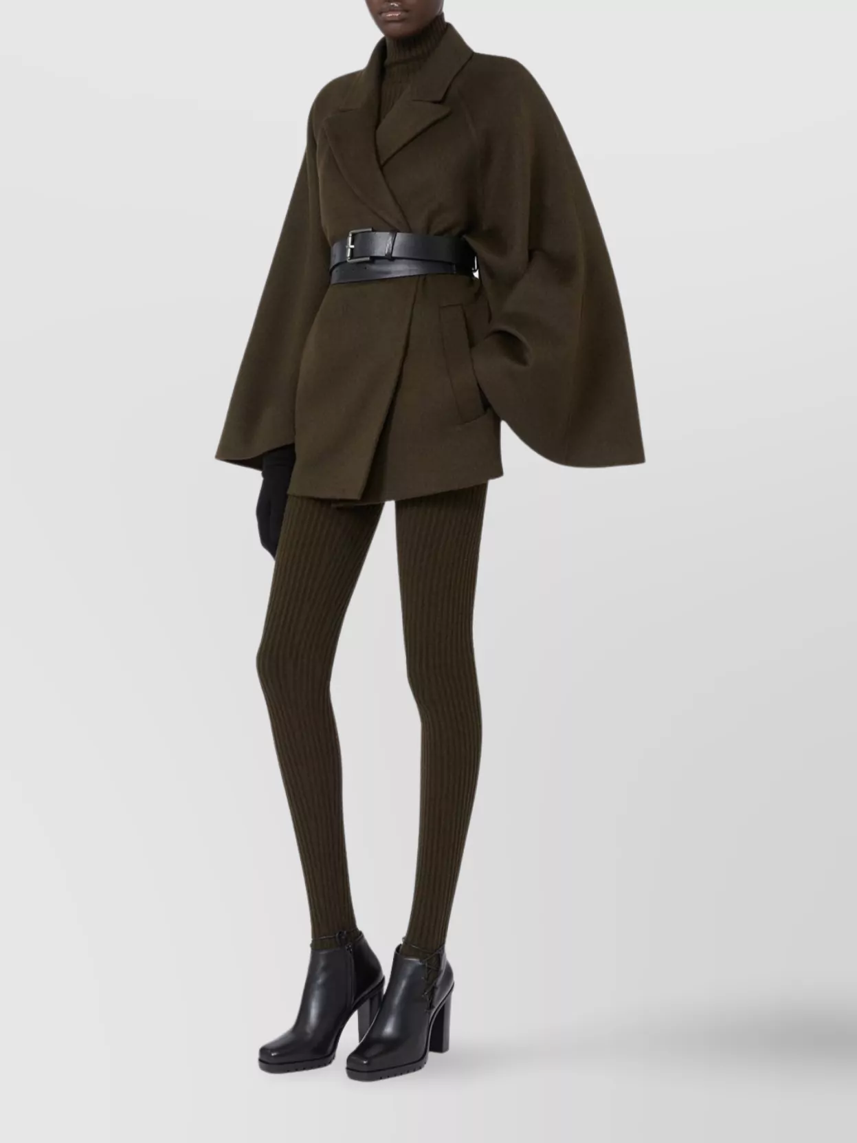 Max Mara Camel Wool Oversized Belted Cape In Brown
