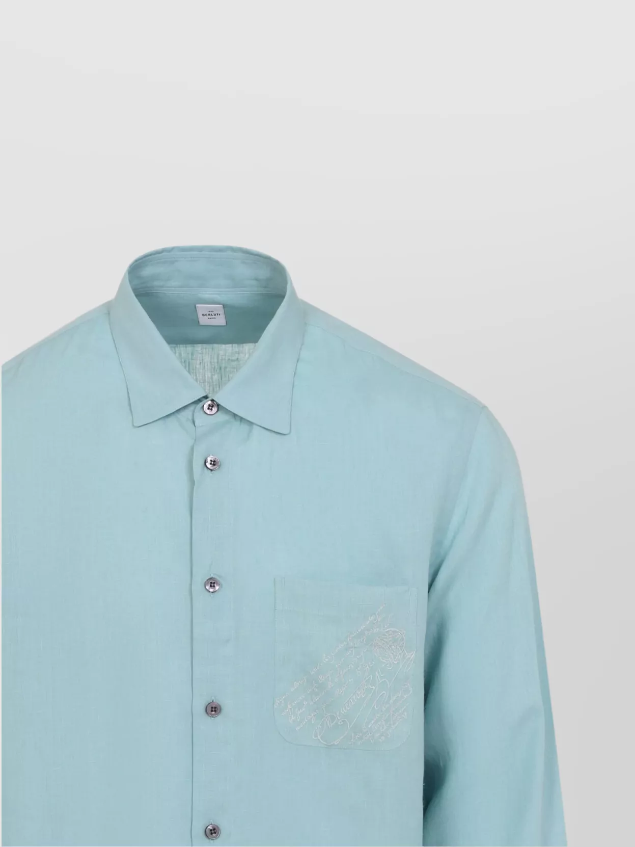 Berluti Linen Shirt Embroidered Detail
