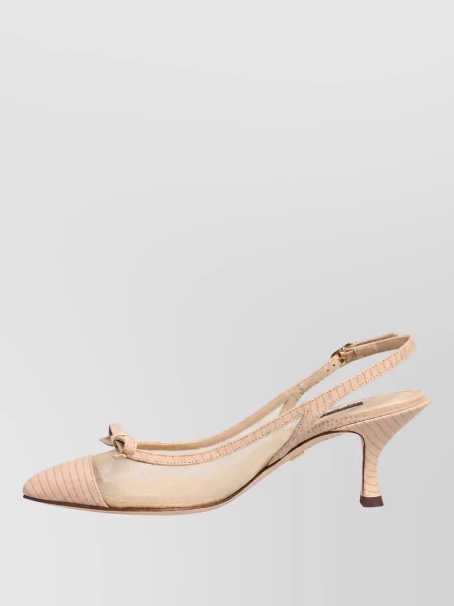 Dolce&Gabbana Leather Mesh Slingback Pumps