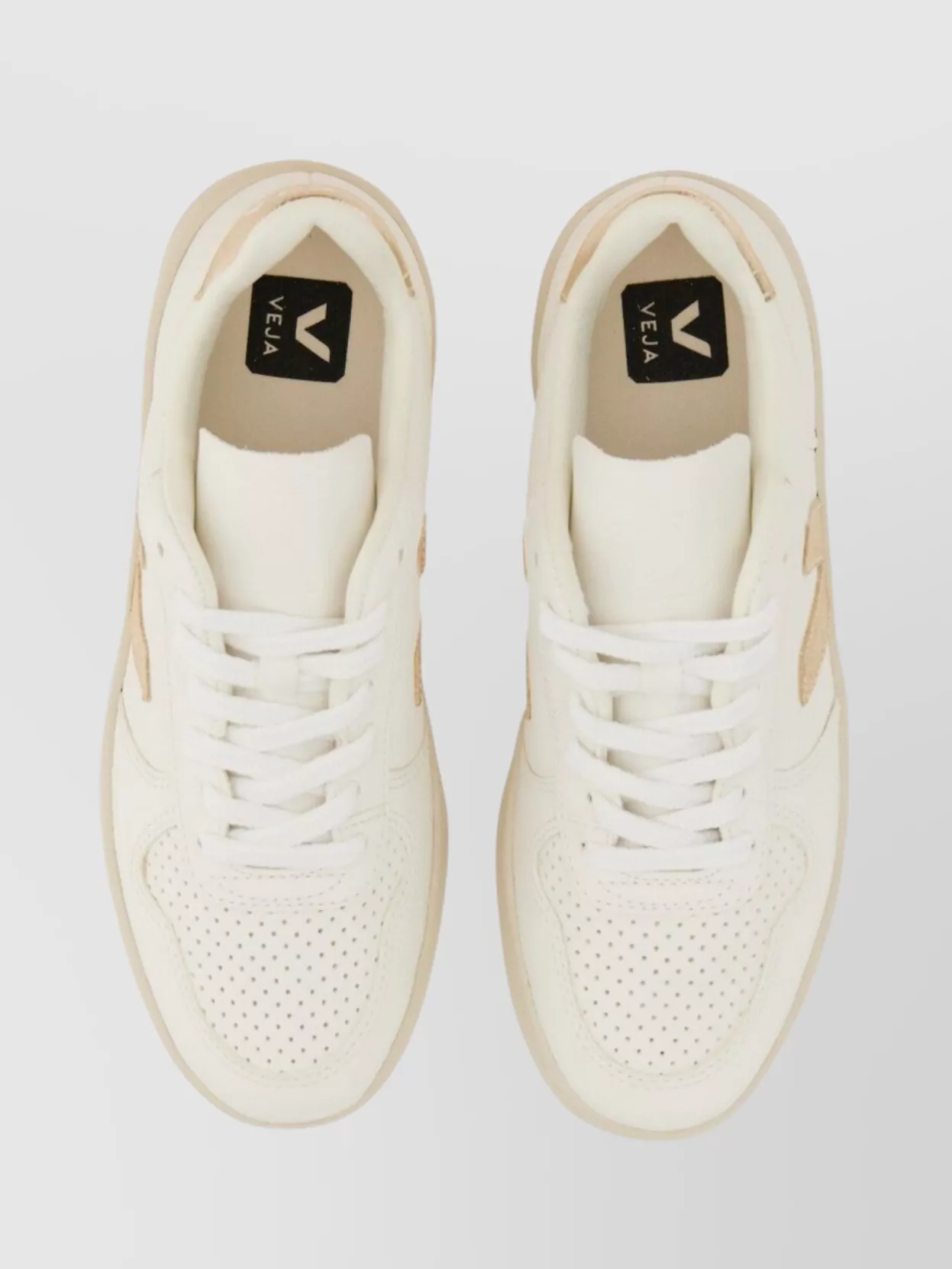 Veja V-10 Sneakers With Metallic Accents And Perforated Detailing