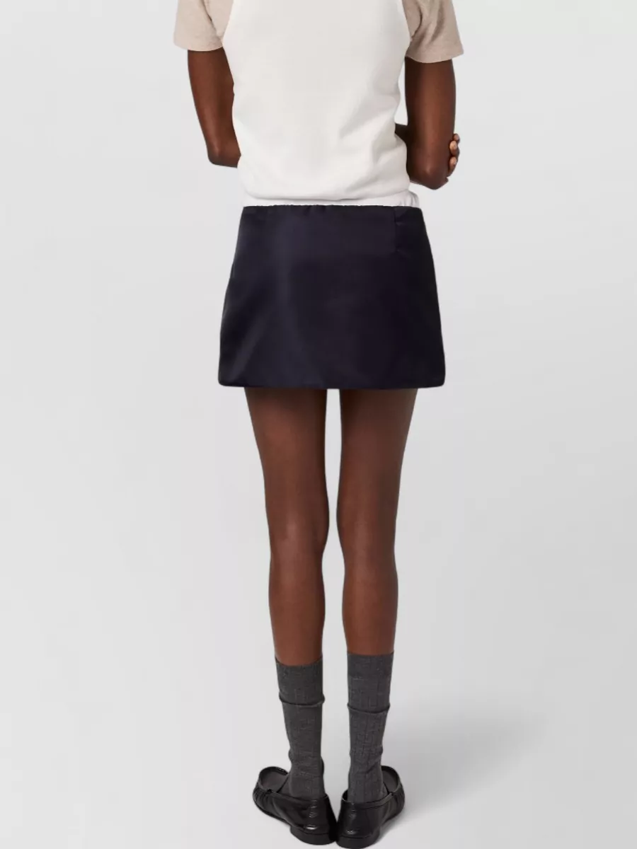 Miu Miu Stylish Skirt With Contrast Panel And Zip Pocket