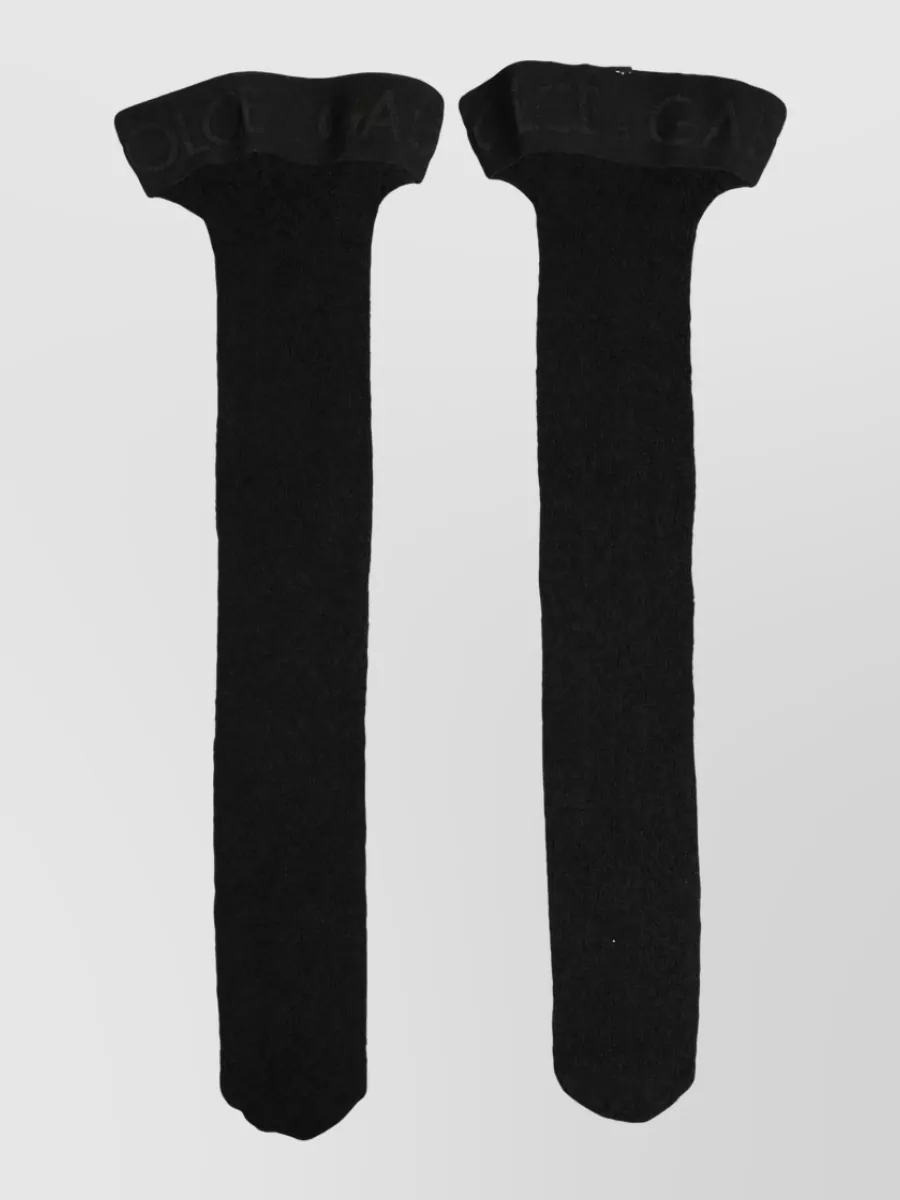 Dolce&Gabbana wool logo calf socks