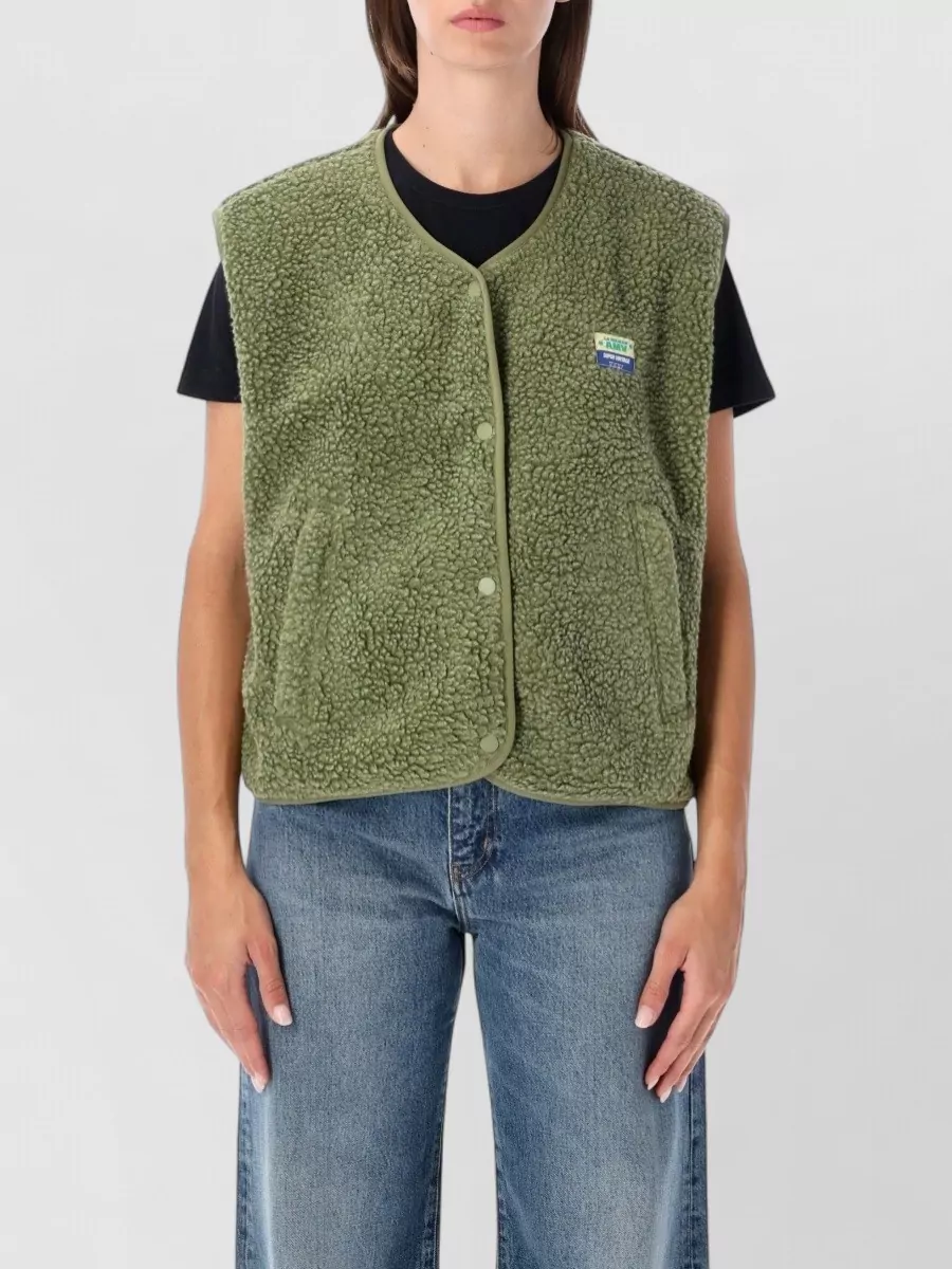 American Vintage Shearling-effect cropped gilet