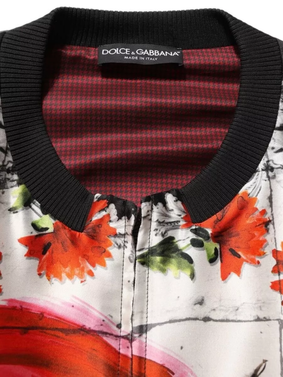 Dolce&Gabbana Silk Printed Bomber Jacket