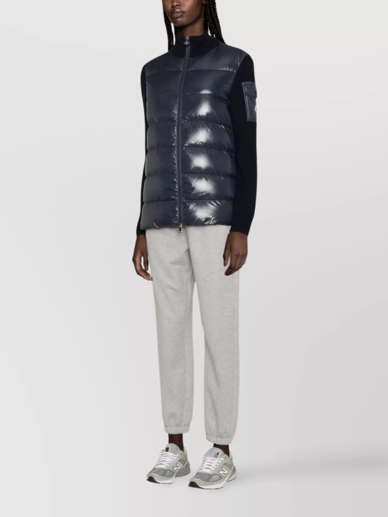 Moncler Quilted Knit Cardigan Flap Pocket