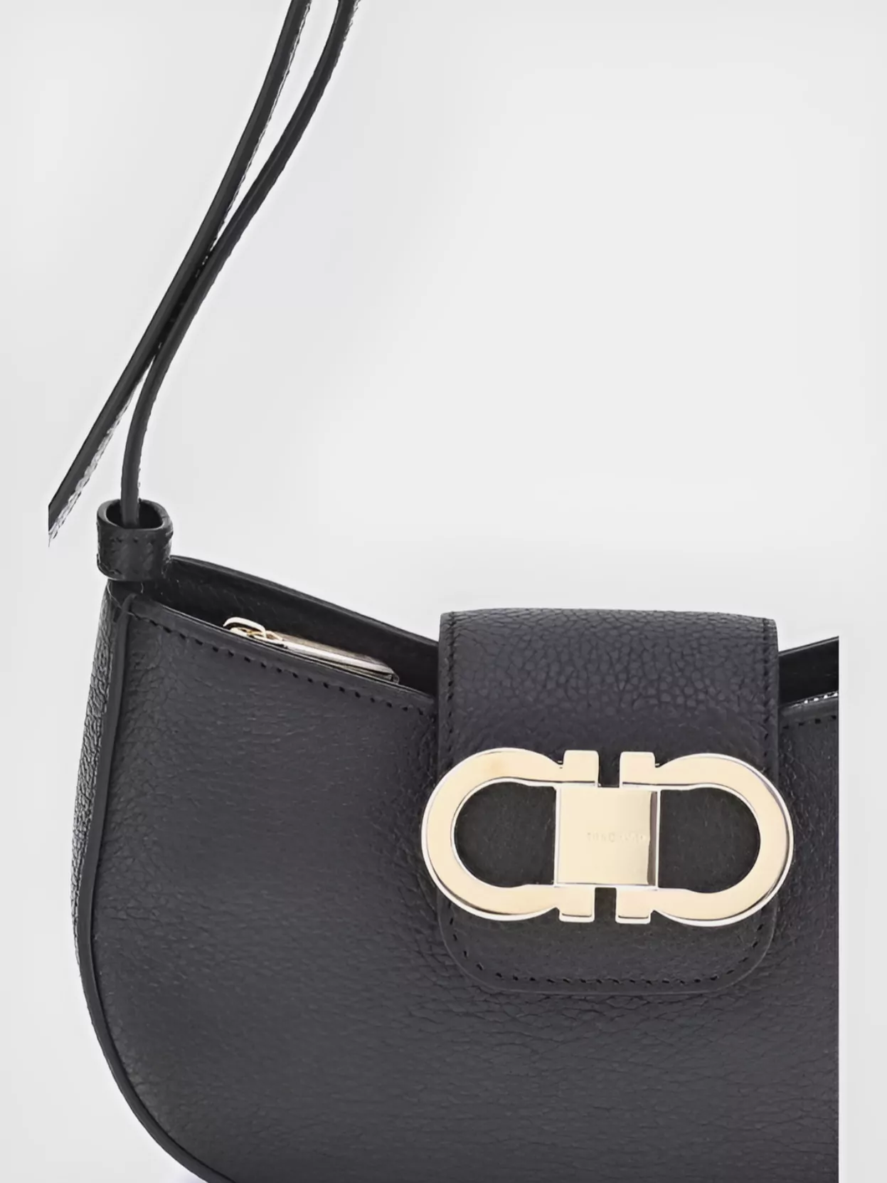 Ferragamo Gabry Black Calf Leather Shoulder Bag