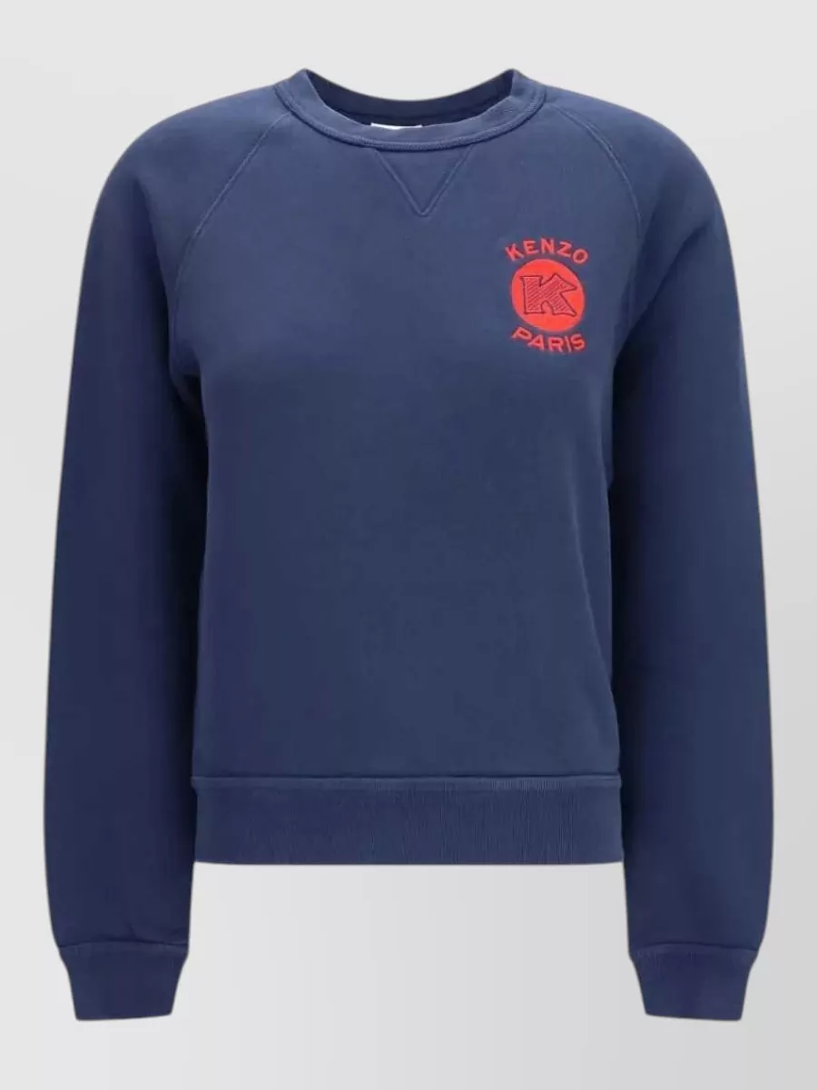 Kenzo cotton logo embroidered sweatshirt