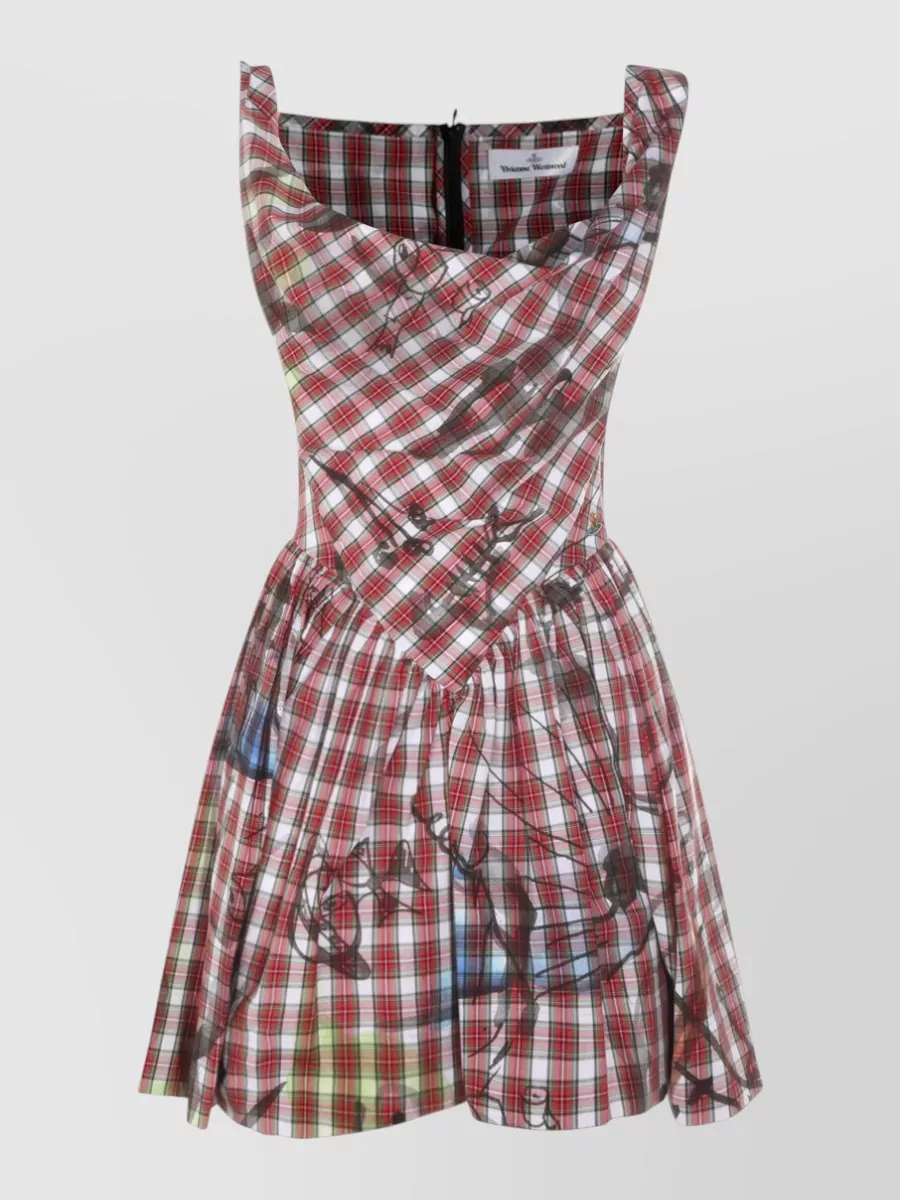Vivienne Westwood Knee Length Dress Asymmetric Hem Plaid