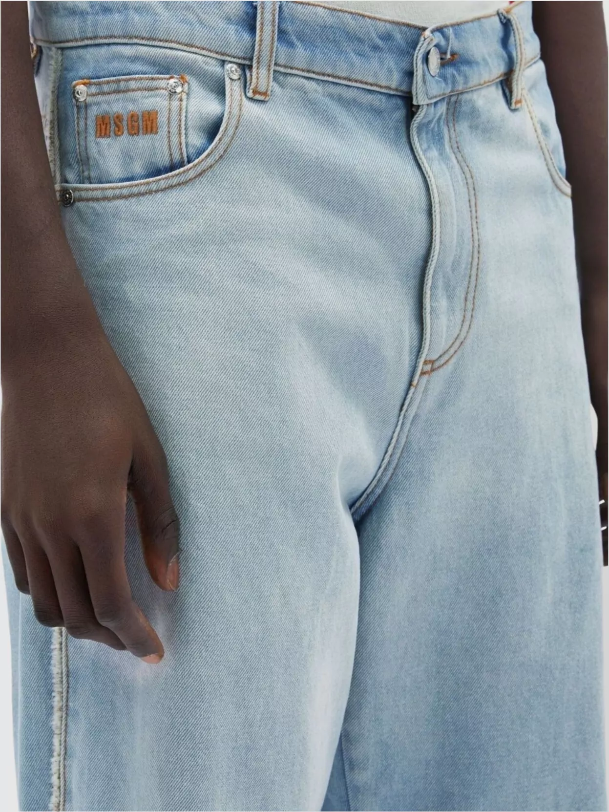 Msgm Wide Leg Denim Trousers