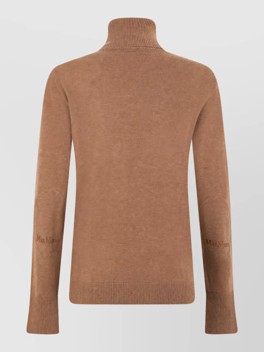 S Max Mara Wool High-Neck Long-Sleeve Fitted Sweater