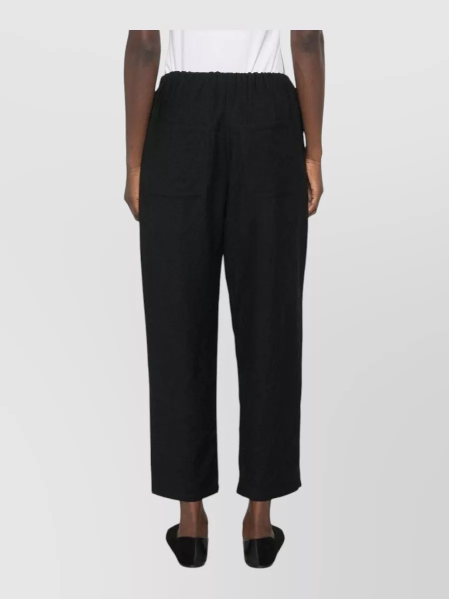 Apuntob Virgin Wool Crinkled Elasticated-Waist Trousers