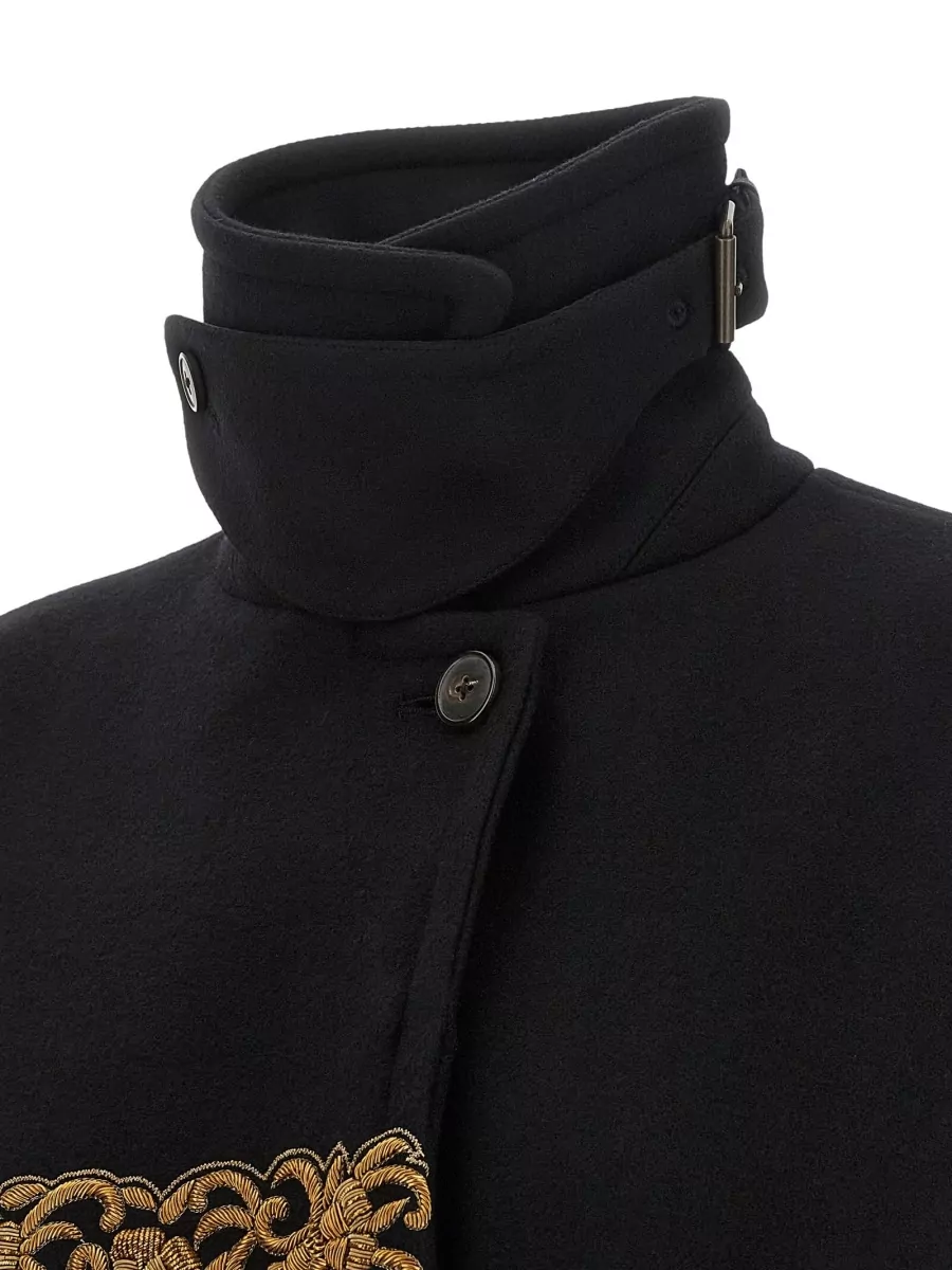 Dries Van Noten Wool Embroidered Belted Coat