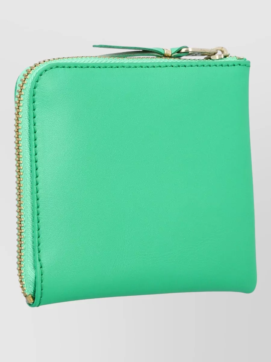 Comme Des Garçons Compact Zip Wallet Smooth Finish Design