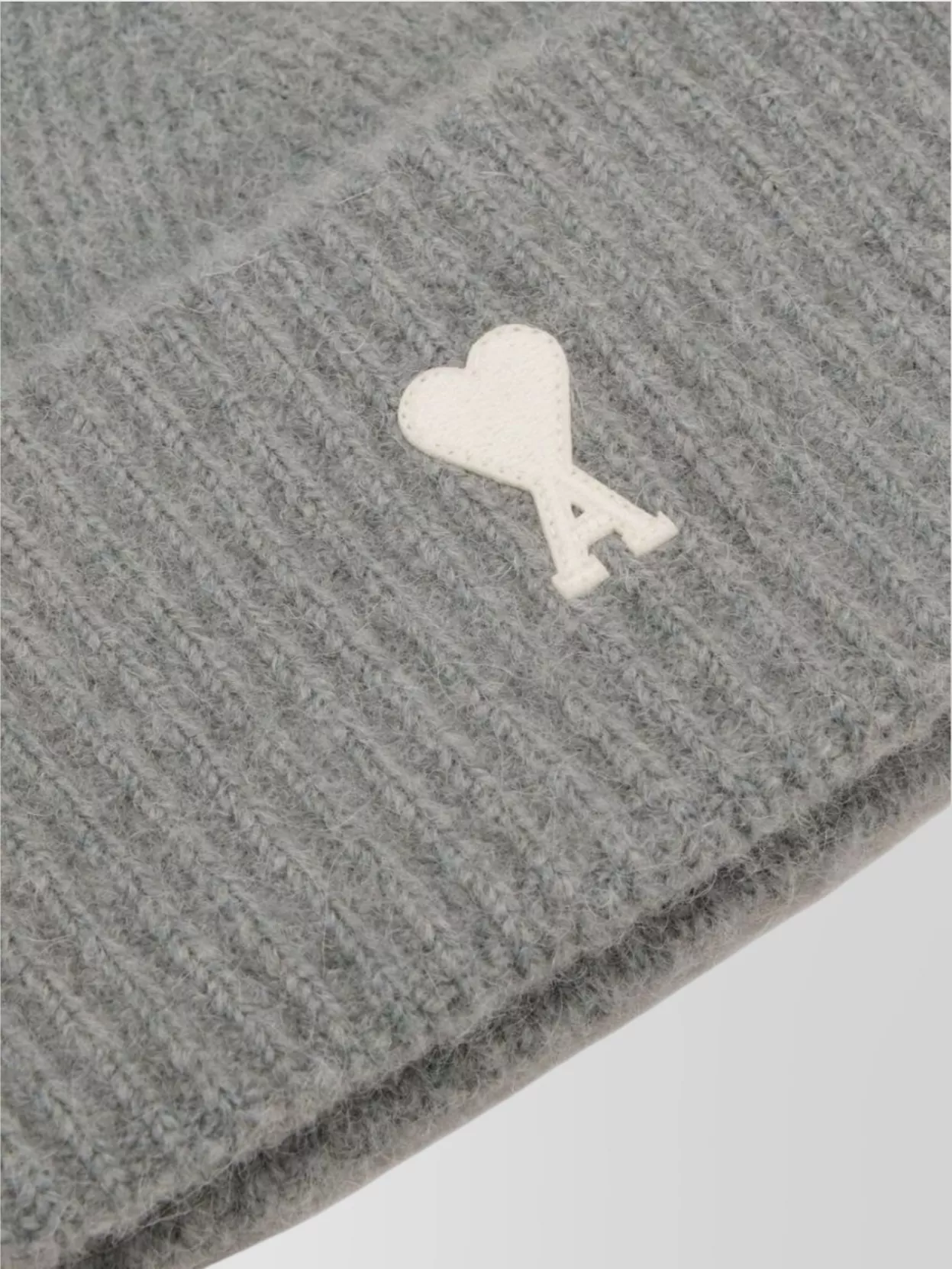 Ami Alexandre Mattiussi Heart Motif Wool Beanie With Turn-up Brim
