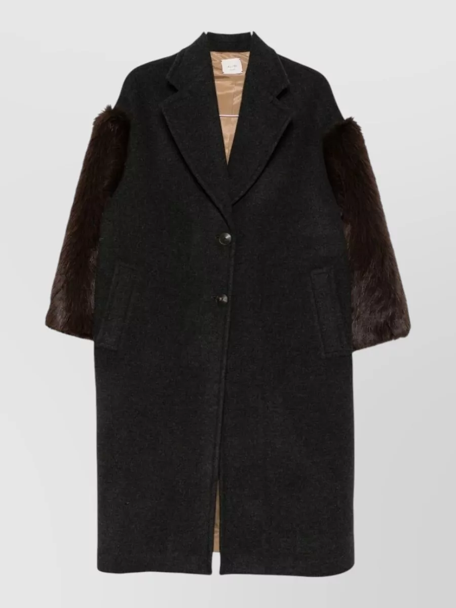 Alysi Faux fur panelled fitted jacket