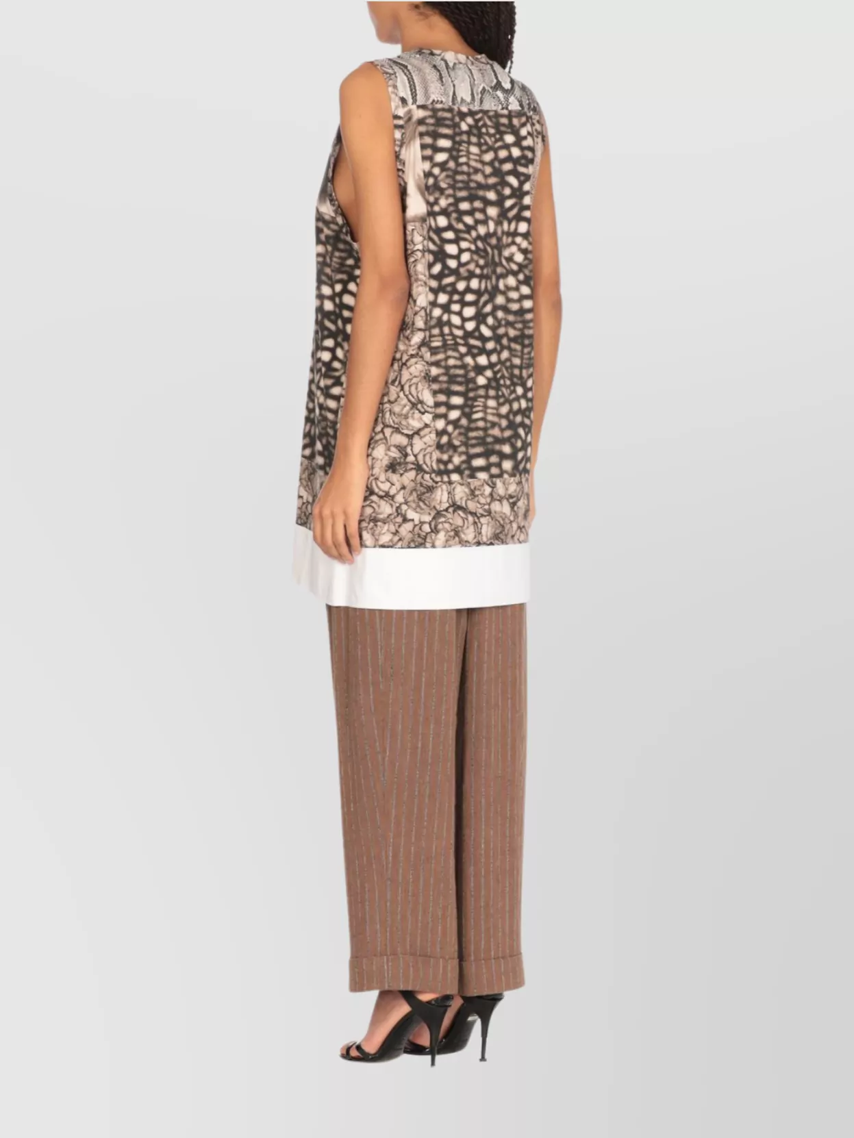 Dries Van Noten Sleeveless Animal Print Cotton Top