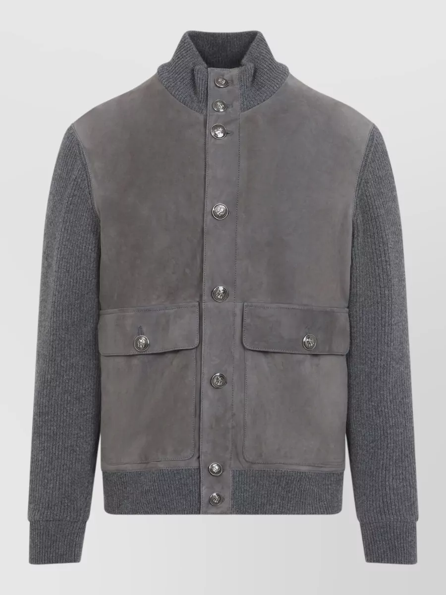 Brunello Cucinelli leather padded jacket