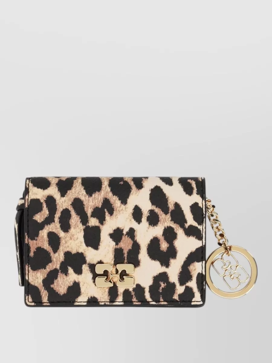 Ganni leopard-print cardholder