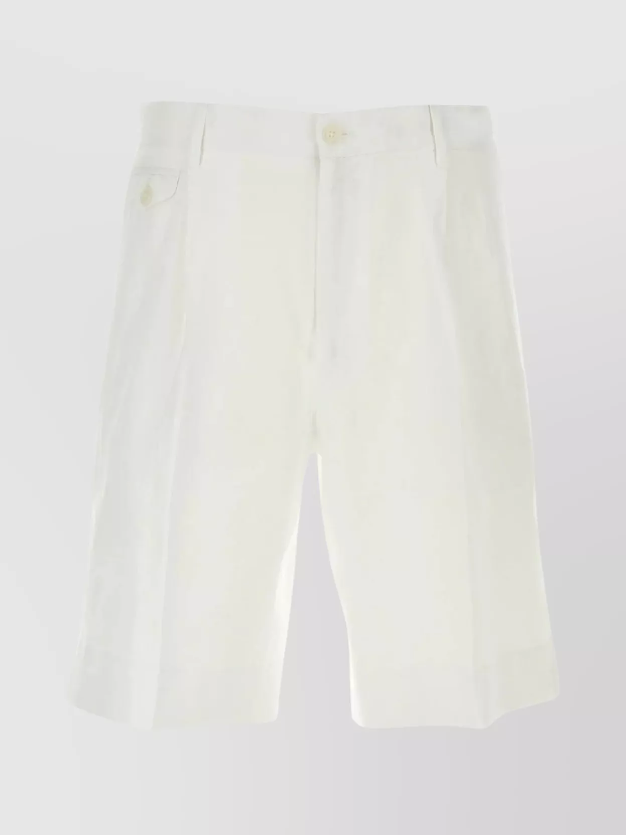Shop Dolce & Gabbana Linen Bermuda Shorts With Waist Belt Loops