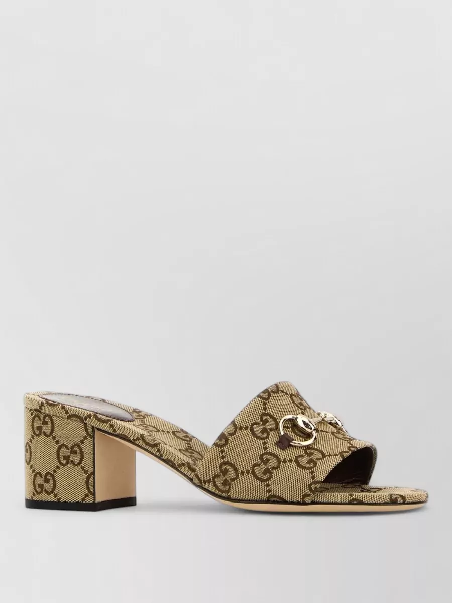 Gucci logo fabric mules
