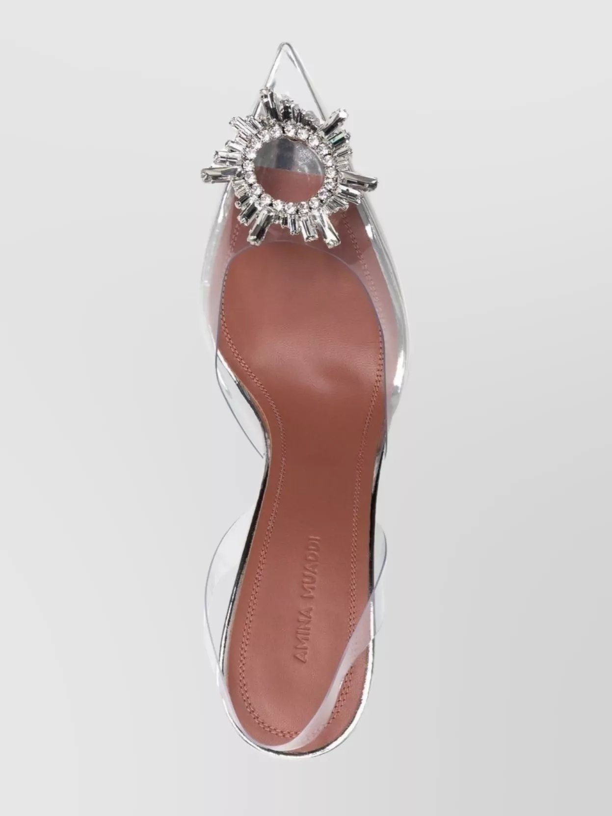 Amina Muaddi Crystal Embellished Pvc Slingback Pumps