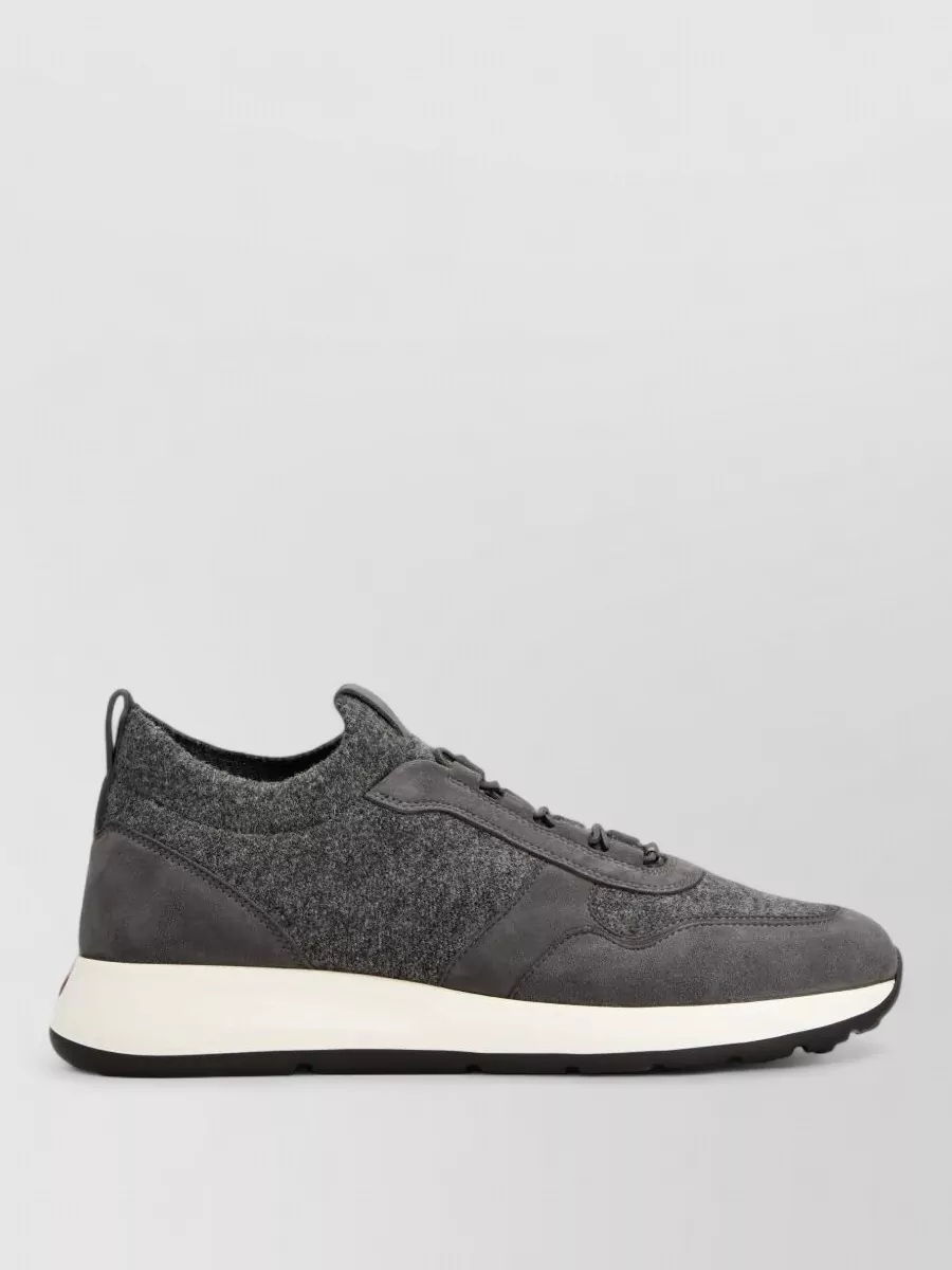Tod's Leather And Knit Low-Top Sneakers