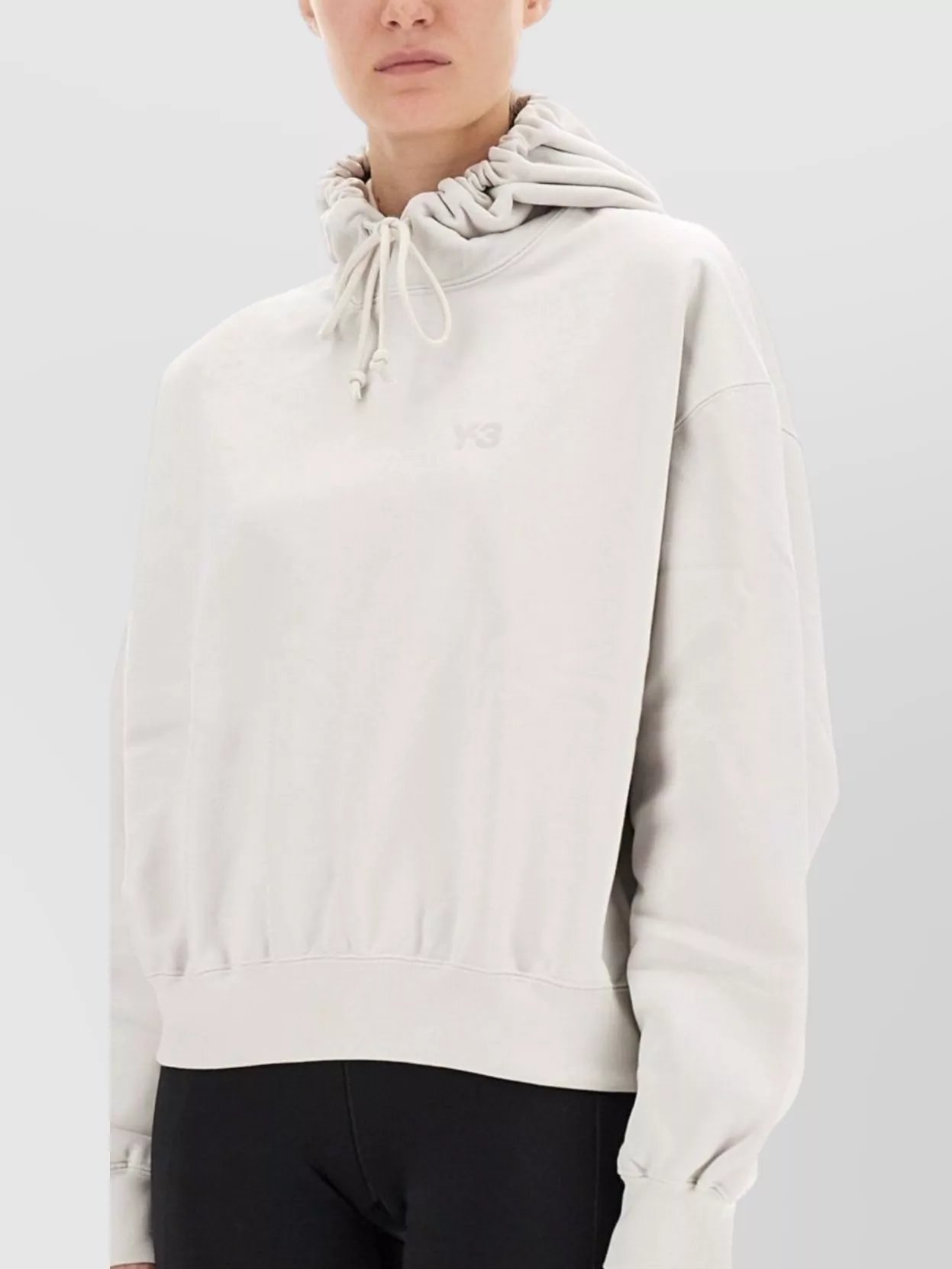 Y-3 Logo Hooded Sweatshirt Drawstring Style